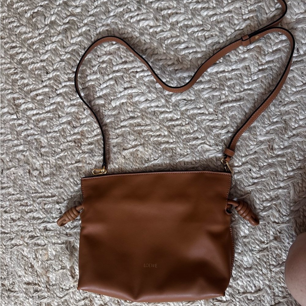 Loewe Tan Small Flamenco Convertible crossbody bag or clutch